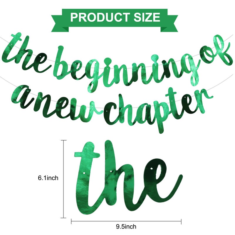 بيشيدا BEISHIDA باللون الأخضر على الوجهين، بداية لافتة فصل جديد، كتاب وداع تحت عنوان حفلة الانتقال لمنزل جديد، زينة تهانينا، إكليل تقاعد لحفلات التخرج، لافتة تخرج 2025 - Image 3